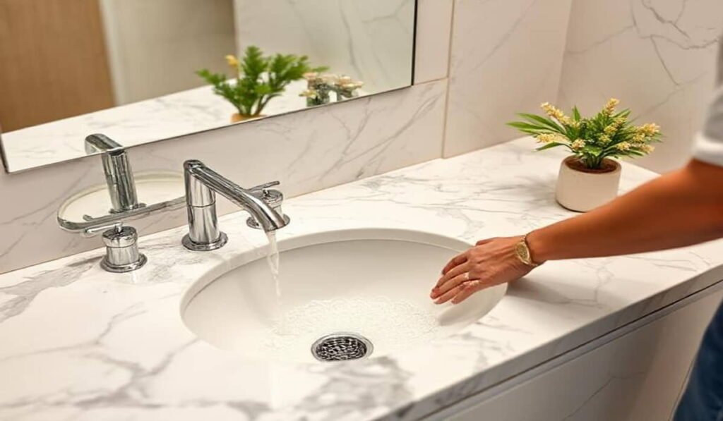 how to polish marble sink